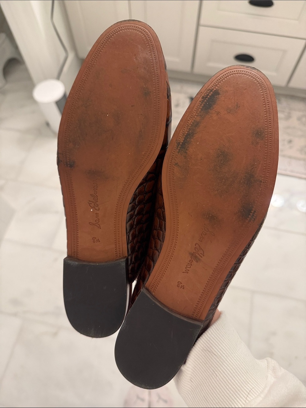 Sam Edelman Brown Crocodile Pattern Women’s Slide Loafer 8.5 - Picture 5 of 6